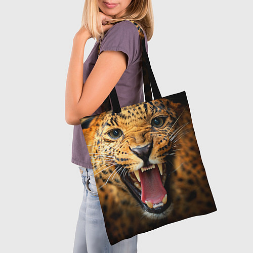 Сумка-шоппер Рык леопарда / 3D-принт – фото 3