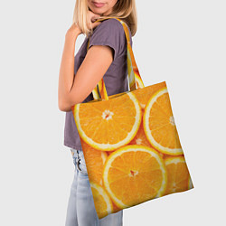 Сумка-шопер Апельсин, цвет: 3D-принт — фото 2
