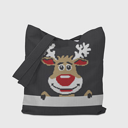 Сумка-шопер Олень свитер вязаный, цвет: 3D-принт