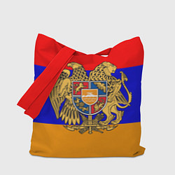 Сумка-шопер Герб и флаг Армении, цвет: 3D-принт