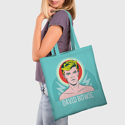 Сумка-шопер David Bowie: pop-art, цвет: 3D-принт — фото 2