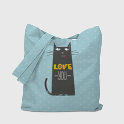 Сумка-шопер Kitty: Love you, цвет: 3D-принт