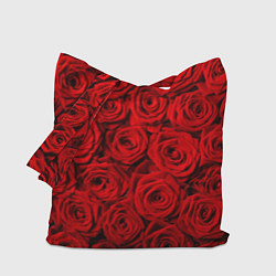 Сумка-шопер Красные розы, цвет: 3D-принт