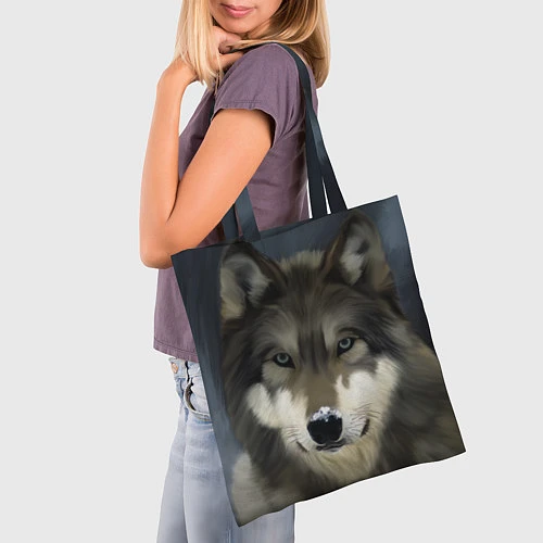 Сумка-шоппер Зимний волк / 3D-принт – фото 3