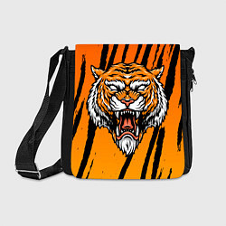 Сумка на плечо Разгневанный тигр голова, цвет: 3D-принт