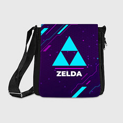 Сумка на плечо Символ Zelda в неоновых цветах на темном фоне, цвет: 3D-принт
