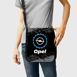 Сумка на плечо Opel в стиле Top Gear со следами шин на фоне, цвет: 3D-принт — фото 2