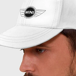 Бейсболка MINI logo, цвет: белый — фото 2