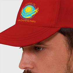 Бейсболка Сделано в Казахстане, цвет: красный — фото 2