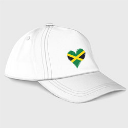 Бейсболка Сердце - Ямайка, цвет: белый