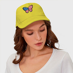 Бейсболка Бабочка - США, цвет: желтый — фото 2