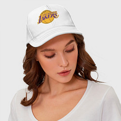 Бейсболка Лос-Анджелес Лейкерс NBA лого, цвет: белый — фото 2