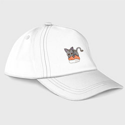 Бейсболка Sushi cat, цвет: белый