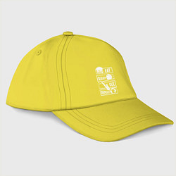 Бейсболка Еда сон саксофон, цвет: желтый
