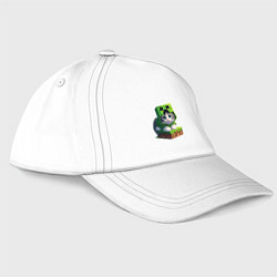 Бейсболка Kitten creeper collaboration - ai art, цвет: белый