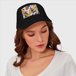 Бейсболка Поп-арт яркая абстракция, цвет: черный — фото 2
