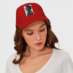 Бейсболка Кибер портрет, цвет: красный — фото 2