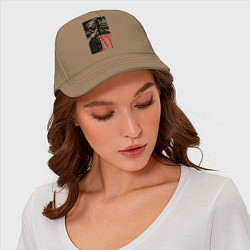 Бейсболка Брутальный дед Мороз хипстер, цвет: миндальный — фото 2