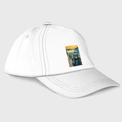 Бейсболка Горилла кричит - мем нейросеть, цвет: белый