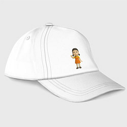 Бейсболка Кукла с жестом стой, цвет: белый