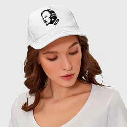 Бейсболка Ленин: музыка СССР, цвет: белый — фото 2