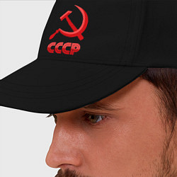 Бейсболка СССР Логотип, цвет: черный — фото 2