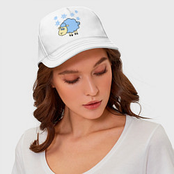 Бейсболка Овечка и снег, цвет: белый — фото 2