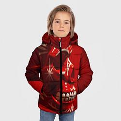 Куртка зимняя для мальчика Красный череп, цвет: 3D-светло-серый — фото 2