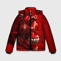 Куртка зимняя для мальчика Красный череп, цвет: 3D-черный