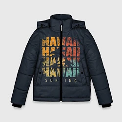 Куртка зимняя для мальчика Hawaii Surfing, цвет: 3D-черный