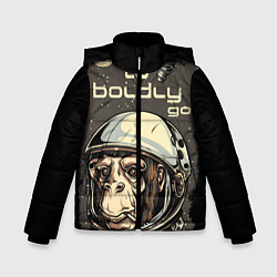 Куртка зимняя для мальчика Monkey: to boldly go, цвет: 3D-черный