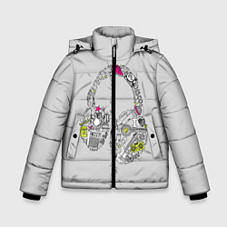 Куртка зимняя для мальчика Музыка улиц, цвет: 3D-черный
