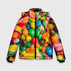 Куртка зимняя для мальчика Сладкие конфетки, цвет: 3D-красный