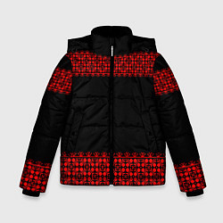 Зимняя куртка для мальчика Славянский орнамент (на чёрном)