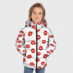 Куртка зимняя для мальчика Поцелуйчики, цвет: 3D-светло-серый — фото 2