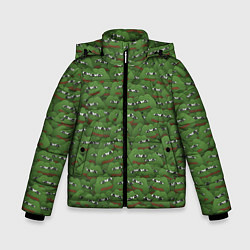 Куртка зимняя для мальчика Грустные лягушки, цвет: 3D-светло-серый