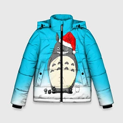 Куртка зимняя для мальчика Тоторо под снегом, цвет: 3D-черный