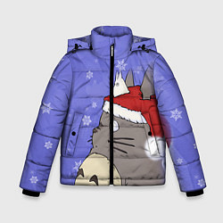 Куртка зимняя для мальчика Тоторо и снег, цвет: 3D-светло-серый