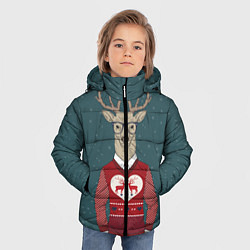 Куртка зимняя для мальчика Олень хипстер, цвет: 3D-светло-серый — фото 2