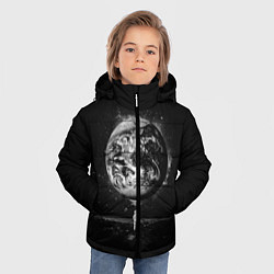 Куртка зимняя для мальчика Взгляд на землю, цвет: 3D-черный — фото 2
