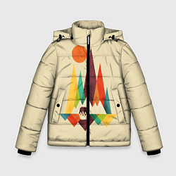 Куртка зимняя для мальчика Медведь в горах, цвет: 3D-черный