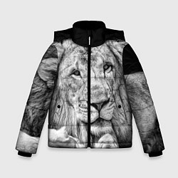 Куртка зимняя для мальчика Милый лев, цвет: 3D-черный