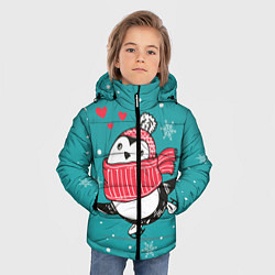 Куртка зимняя для мальчика Пингвинчик на коньках, цвет: 3D-черный — фото 2
