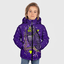 Куртка зимняя для мальчика Сова хипстер, цвет: 3D-черный — фото 2