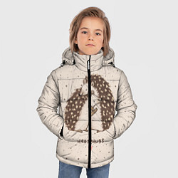 Куртка зимняя для мальчика Влюбленные ежики, цвет: 3D-черный — фото 2