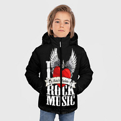 Куртка зимняя для мальчика I Love Rock Music, цвет: 3D-черный — фото 2