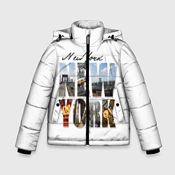 Куртка зимняя для мальчика Панорамы Нью Йорка, цвет: 3D-черный