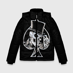 Куртка зимняя для мальчика Скелетон, цвет: 3D-черный