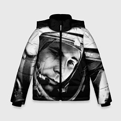 Куртка зимняя для мальчика Гагарин космонавт, цвет: 3D-светло-серый
