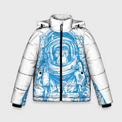 Куртка зимняя для мальчика Космомакака, цвет: 3D-черный